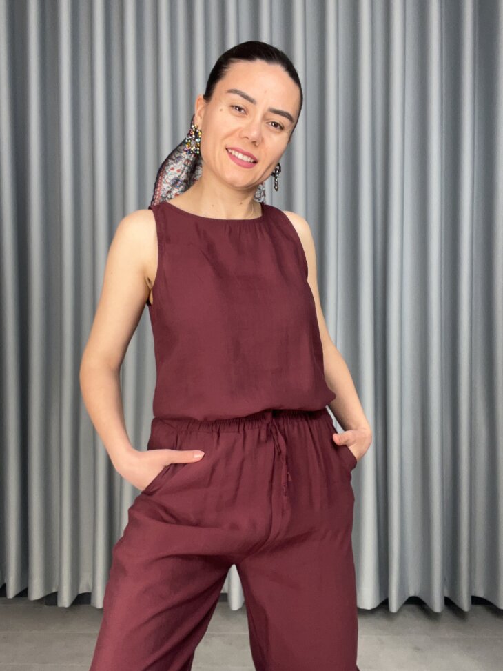 Kalın Askılı Pantolon Takım